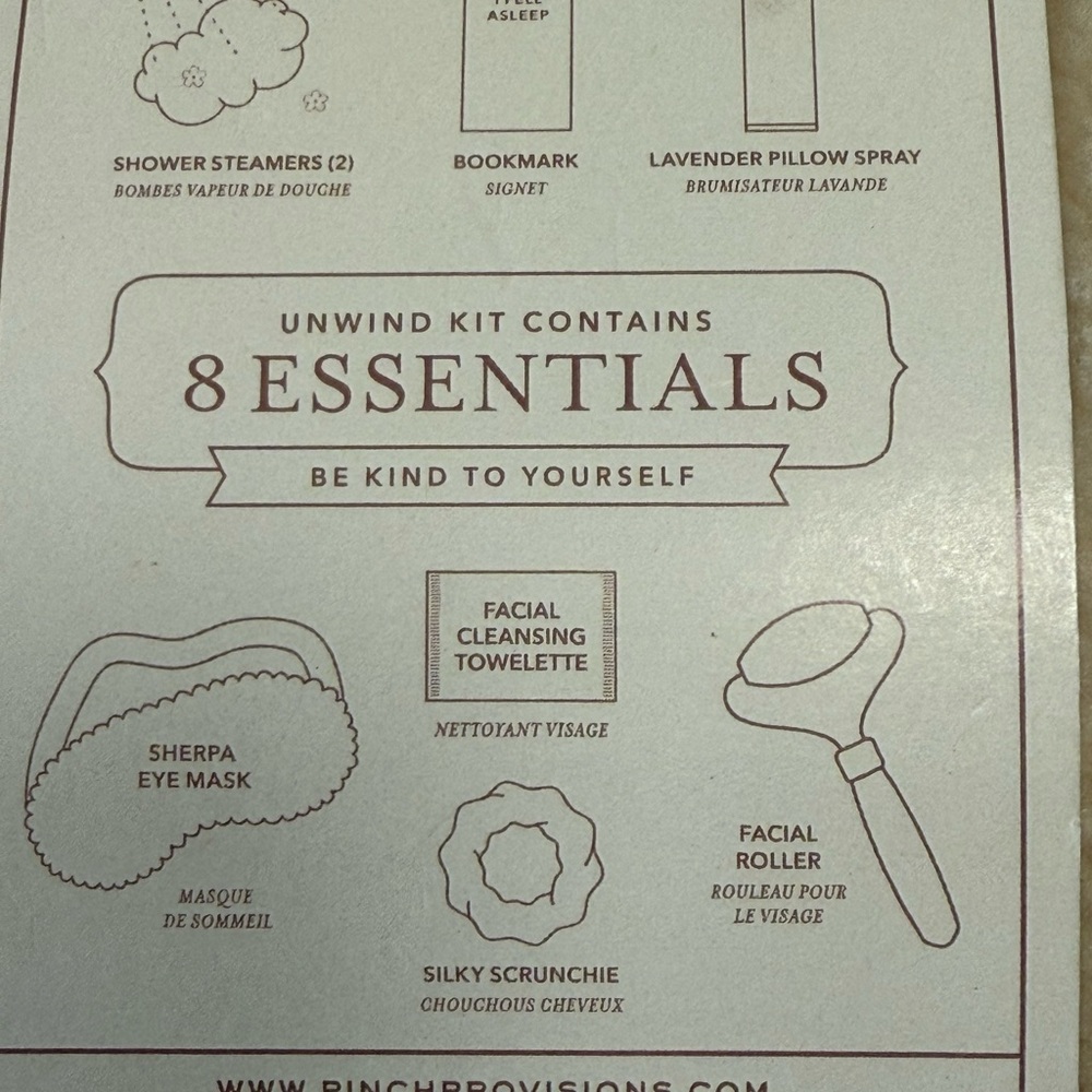 Pinch Provisions Unwind Kit w/ 8 essentials including bag